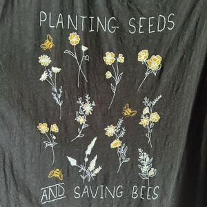 Torrid black off the shoulder Planting Seeds and Saving Bees tee 1